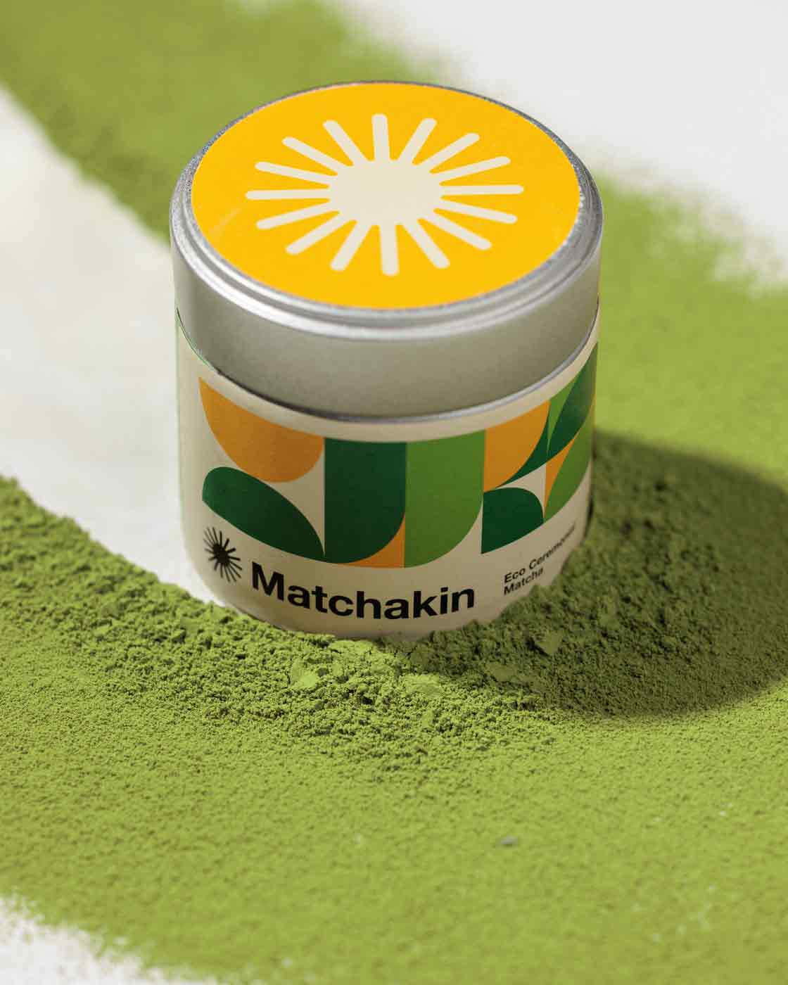 The beautiful color of Matchakin Eco Ceremonial grade matcha